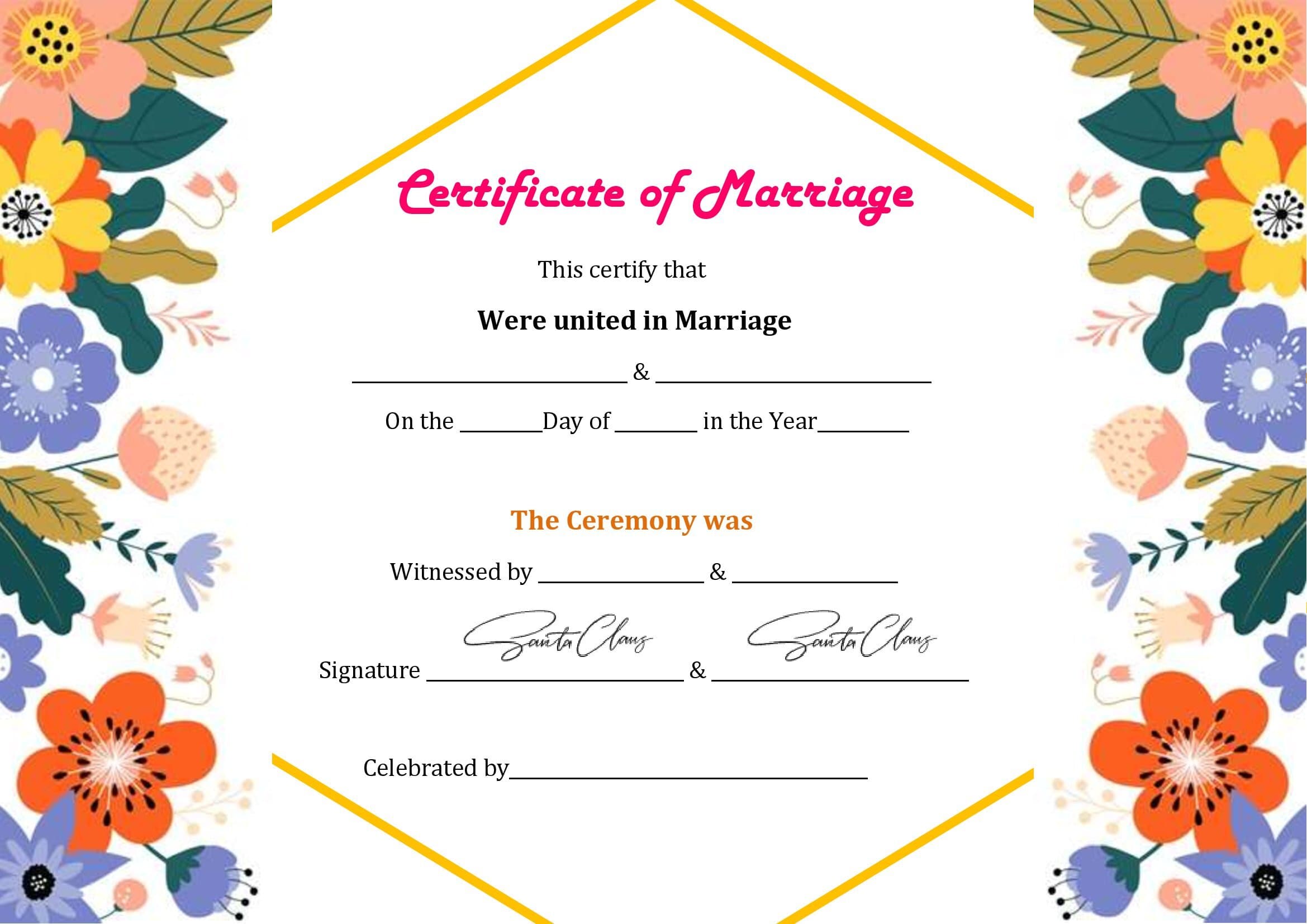 Certidão De Casamento Para Preencher No Word