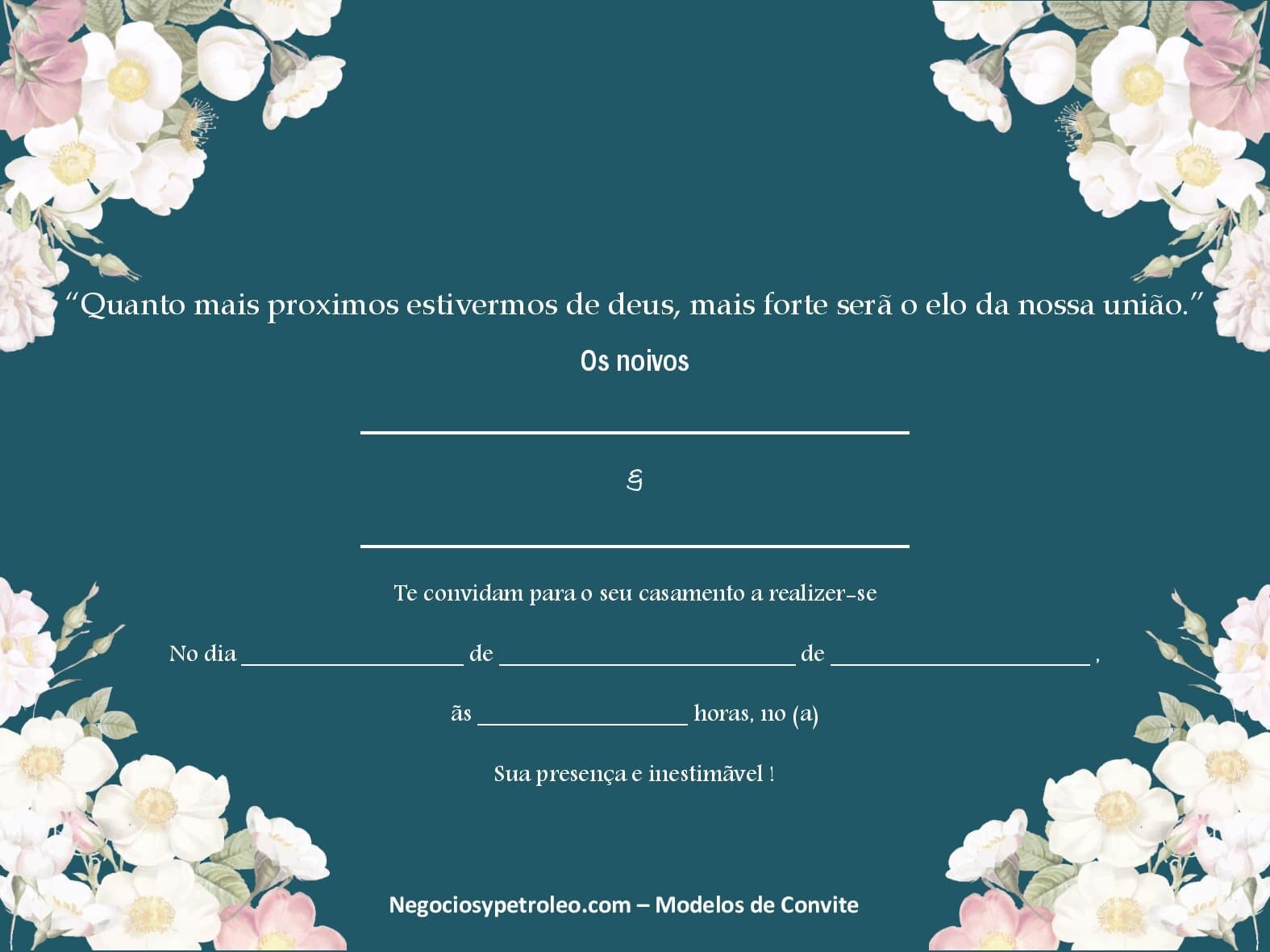 Convite De Casamento Para Editar Online