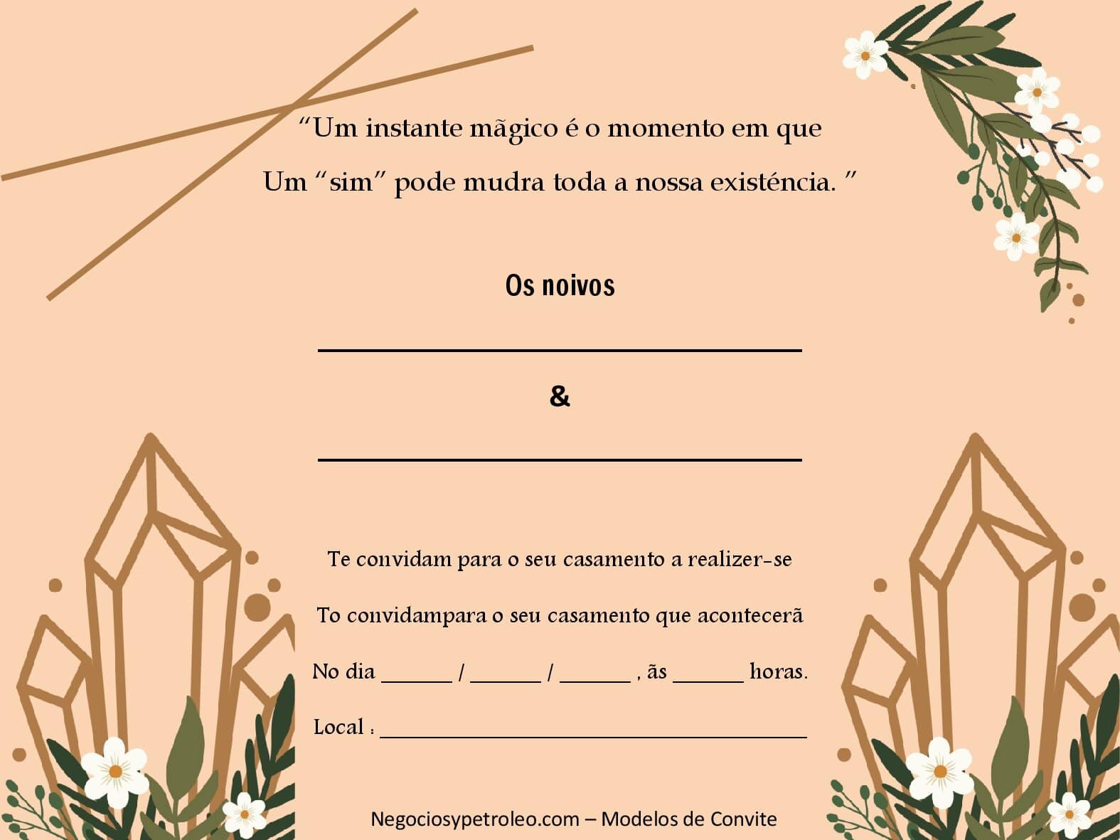 Convite De Casamento Para Editar Rustico