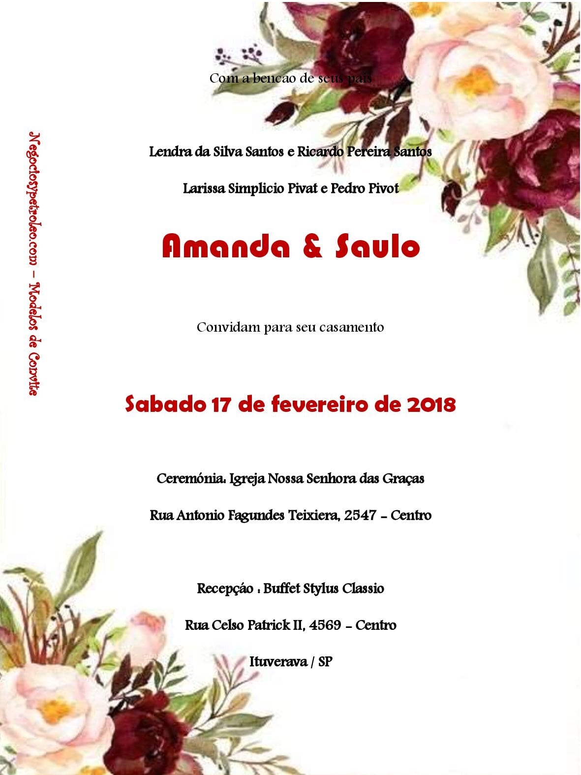 Convite De Casamento Rustico Editavel Imprimir