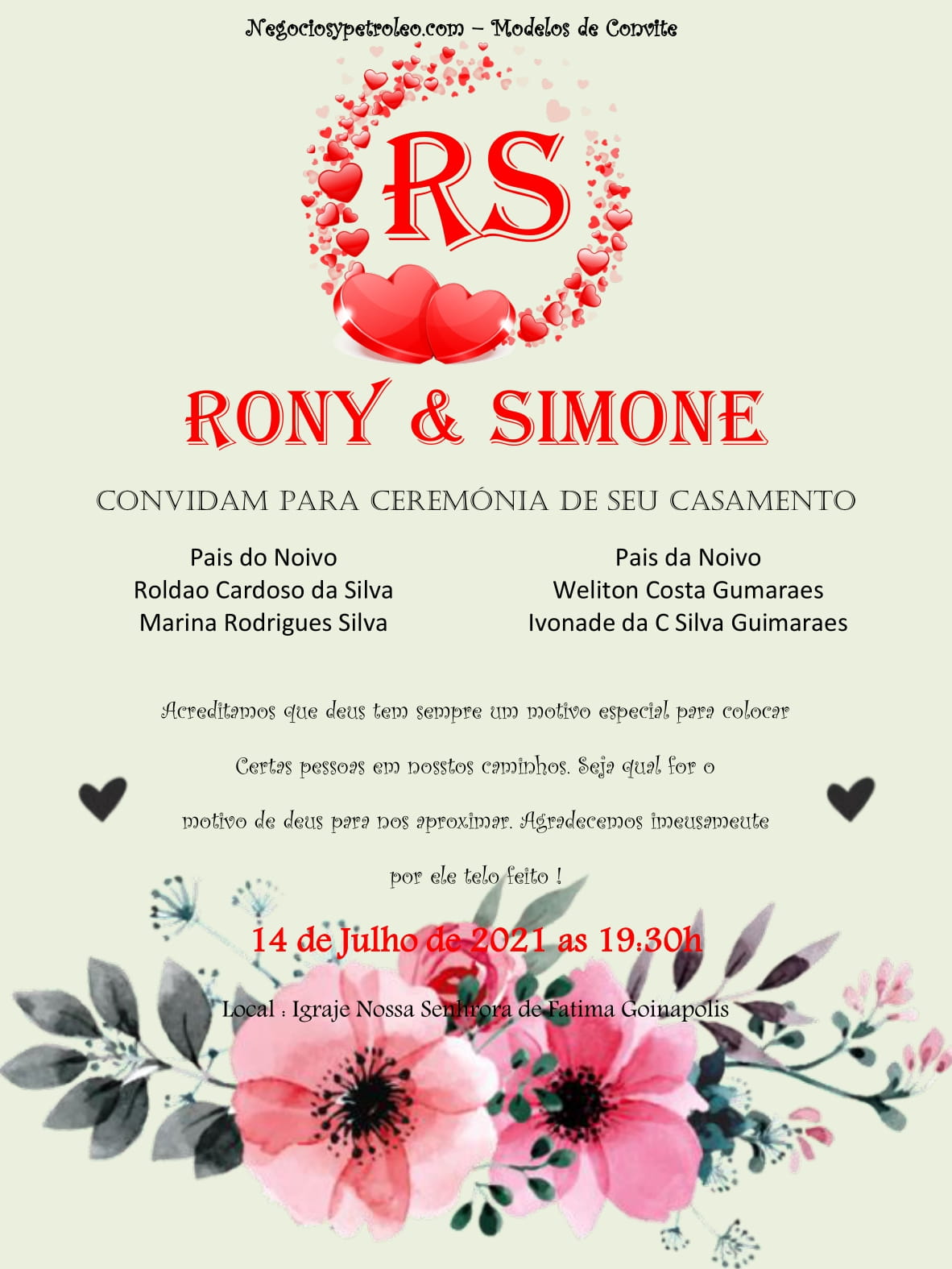 Convite de Casamento Rustico