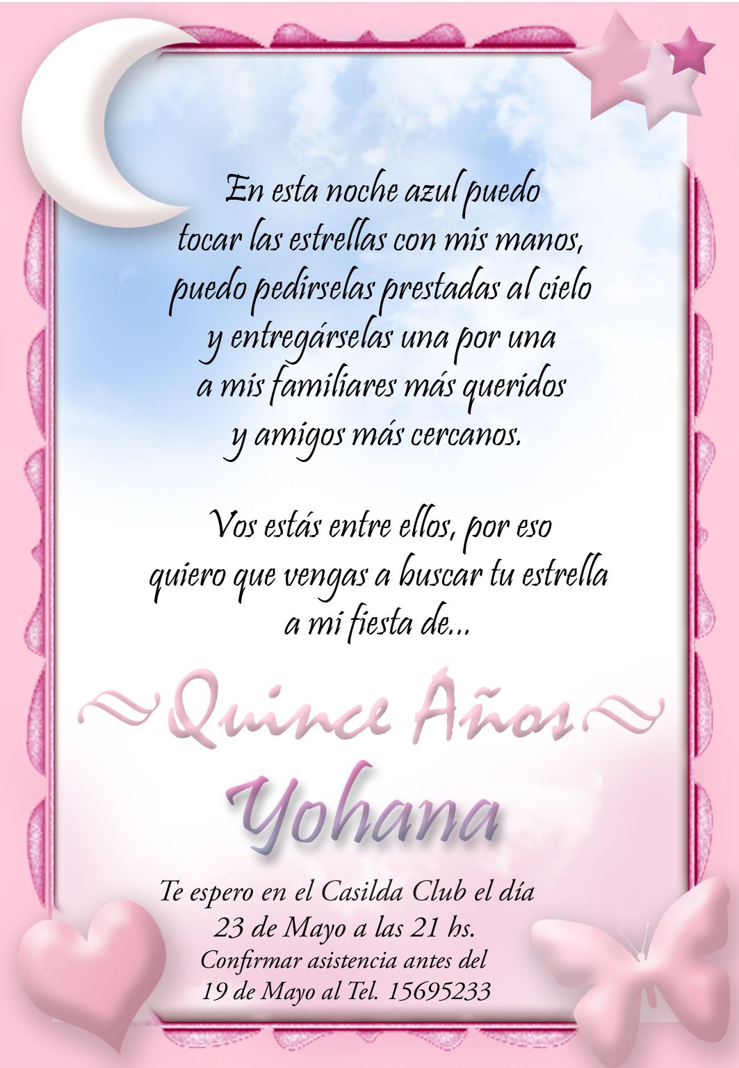 Tarjetas Sencillas De 15 Anos Quince Invitations