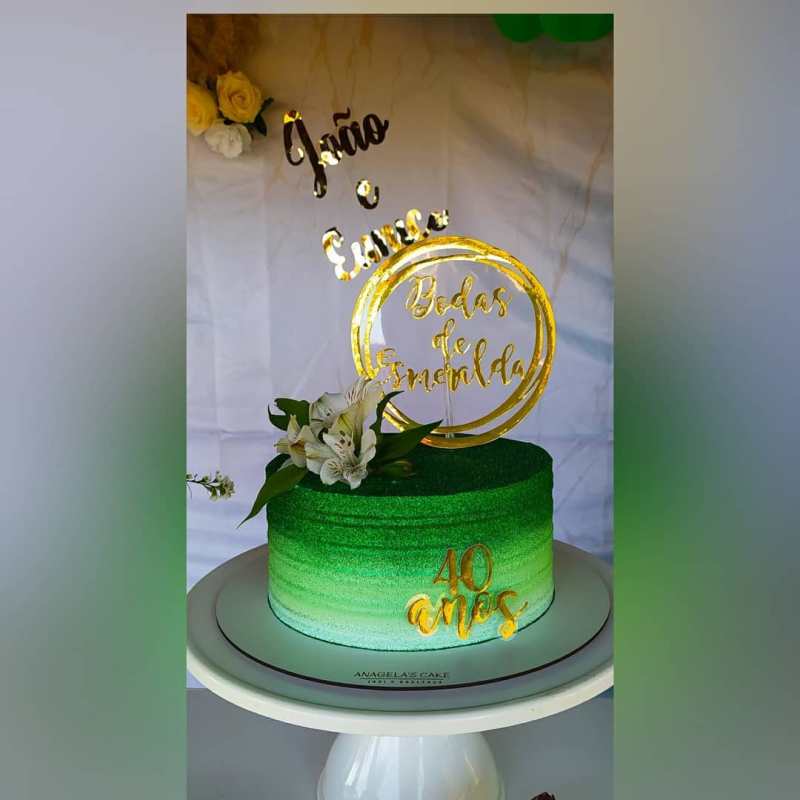 topo de bolo bodas de esmeralda 33f44c51e