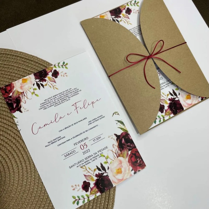 flores marsala para convite de casamento 99002150a