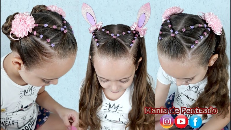 penteado com liguinha infantil 380f65842